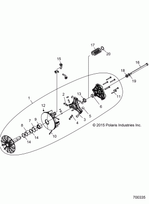 DRIVE TRAIN PRIMARY CLUTCH - Z16VCE87AB / AR / AE / AS (700335)