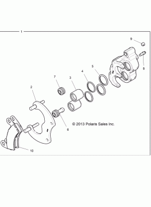 BRAKES REAR CALIPER - Z16VDE92NH / NW (49RGRCALIPERRR14RZR1000)