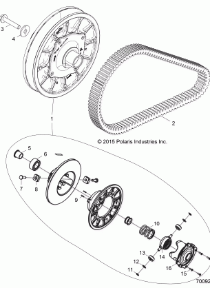 DRIVE TRAIN SECONDARY CLUTCH - Z16VDE99AF / AM / LM / AS / M99AM (700926)