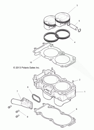 ENGINE CYLINDER AND PISTON - Z16VDE99AF / AM / LM / AS / M99AM (49RGRCYLINDER14RZR1000)