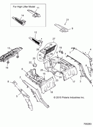 BODY REAR RACK AND FENDERS - Z16VDE99AF / AM / LM / AS / M99AM (700283)