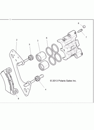 BRAKES FRONT CALIPER - Z16VDE99AF / AM / LM / AS / M99AM (49RGRCALIPER14RZR1000)