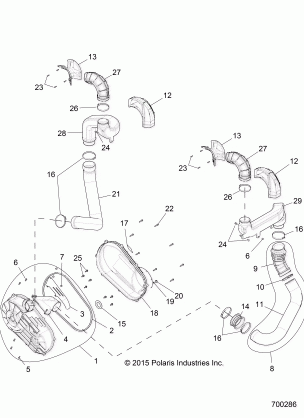 DRIVE TRAIN CLUTCH COVER AND DUCTING - Z16VDM99AM (700286)