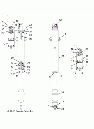 SUSPENSION FRONT SHOCK INTERNALS - Z16VDE99AF / AM / LM / AS / M99AM (49RGRSHOCKFRT14RZR1000)