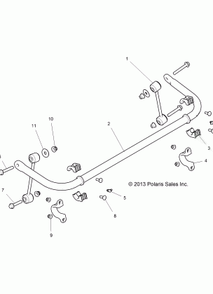 SUSPENSION STABILIZER BAR REAR - Z16VDE99AF / AM / LM / AS / M99AM (49RGRSTABILIZERRR14RZR1000)