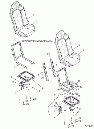 BODY SEAT ASM. AND SLIDER - Z16VFE92AE / AH / AS / AW (701020)