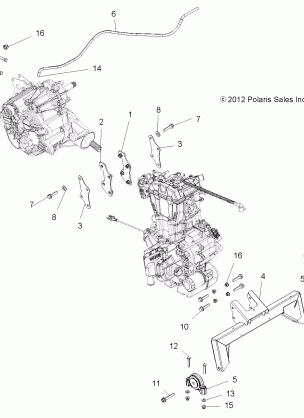 ENGINE ENGINE and TRANSMISSION MOUNTING - Z16VHA57A2 / EAK / AS (49RGRENGINEMTG13RZR570)