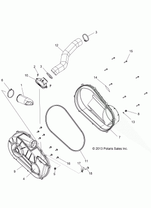 DRIVE TRAIN CLUTCH COVER and DUCTING - Z16VHA57A2 / EAK / AS (49RGRCLUTCHCVR14RZR570)