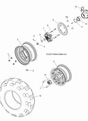 WHEELS FRONT - Z16VHA57A2 / EAK / AS (49RGRWHEELFRT14RZR570)