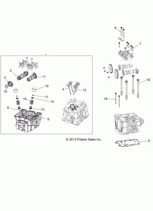 ENGINE CYLINDER HEAD CAMS and VALVES - Z16VHA57FJ (49RGRCYLINDERHD14RZR570)