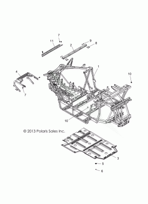 CHASSIS MAIN FRAME and SKID PLATE - Z16VHA57FJ (49RGRFRAME14RZR570)