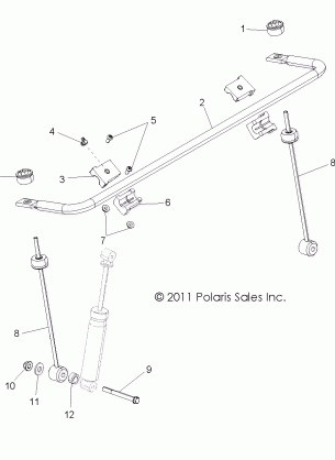 SUSPENSION STABILIZER BAR FRONT - Z16VHA57FJ (49RGRSTABILIZERFRT12RZR570)