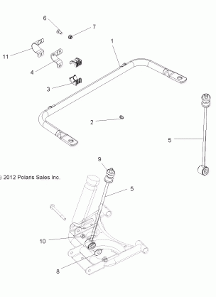 SUSPENSION STABILIZER BAR REAR - Z16VHA57FJ (49RGRSTABILIZERRR13RZR570)