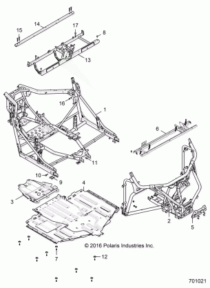 CHASSIS MAIN FRAME AND SKID PLATES - R16RGE99A7 / AE / AV (701021)