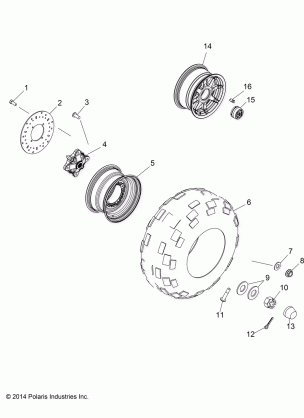 WHEELS REAR - R16RMA57A1 / A4 / A9 / L1 / E57AS / EA9 / HAR (49RGRWHEELRR14RGR570)