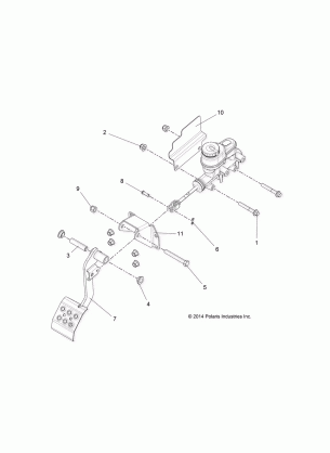 BRAKES PEDAL and MASTER CYLINDER MOUNTING - R16RMAE4G8 / G9 / N8 (49RGRBRAKEFOOT15EV)