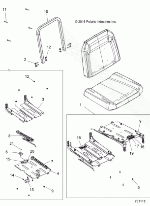 BODY SLIDER DRIVERS SEAT - R17RVA99AS / E99AY / M99AM / U99AV (49RGRSEAT13SLIDER)