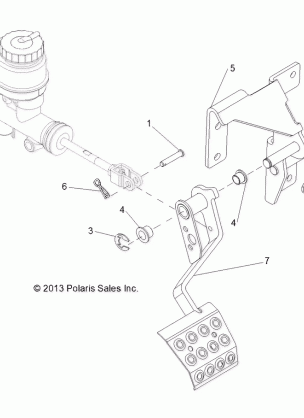 BRAKES PEDAL and MASTER CYLINDER MOUNTING - R17RVA99A1 / E99A9 / E99AS / E99AY / M99AM / U99AV (49RGRBRAKEFOOT14CREW)