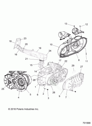 BODY CLUTCH COVER and DUCTING - R17RVAD1A1 (701568)