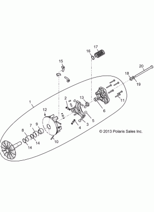 DRIVE TRAIN PRIMARY CLUTCH - R17RHE99AU (49RGRCLUTCHDRV14RZR1000)