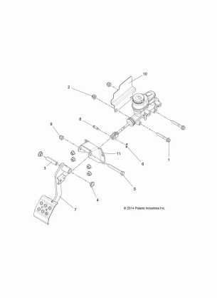 BRAKES PEDAL and MASTER CYLINDER MOUNTING - R17RMAE4G8 / G9 / N8 / MAI4G8 (49RGRBRAKEFOOT15EV)