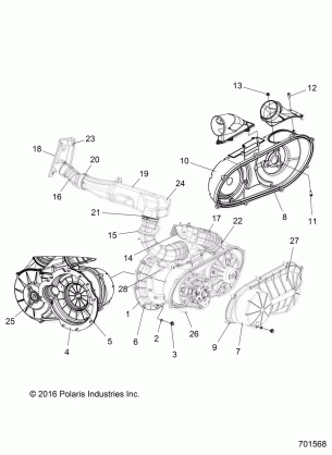 BODY CLUTCH COVER and DUCTING - R17RTAD1A1 / ED1N1 (701568)