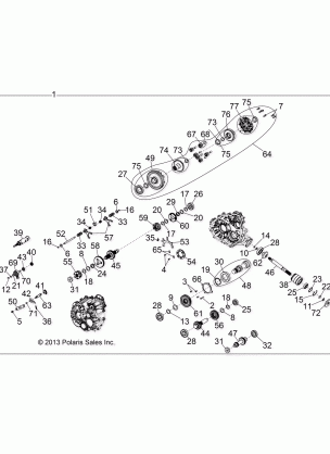 DRIVE TRAIN MAIN GEARCASE INTERNALS 1 - R17B1PD1AA / 2P (49BRUTUSGCMNINTL13)