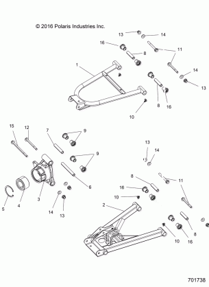 SUSPENSION REAR - R17RTE87FU / F1 / S87CU / C1 / FU / F1 (701738)