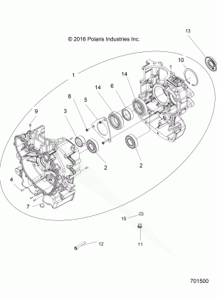 ENGINE CRANKCASE - R17RMA57A1 / A9 / E57AK (701500)