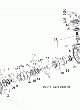 DRIVE TRAIN FRONT GEARCASE INTERNALS - R17RMAL4G9 (49RGRTRANSINTL1332990)