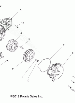 ENGINE STATOR and FLYWHEEL - R17RAA76NA (49RGRSTATOR136X6)