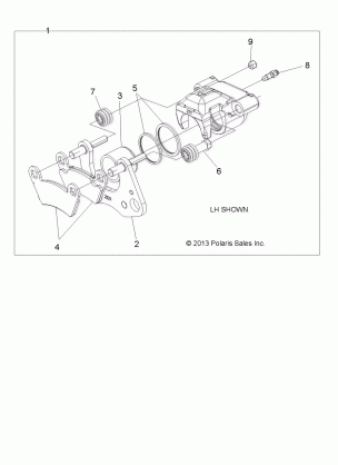 BRAKES CALIPER FRONT - R17RNA57A1 / A9 / EAM / NM (49RGRCALIPER14570CREW)