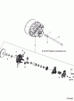 DRIVE TRAIN PRIMARY CLUTCH - R17RTED1F1 / SD1C1 (701049)