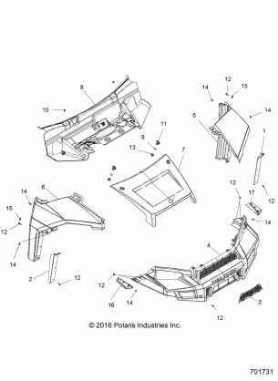 BODY HOOD AND FRONT FACSIA - R17RTED1F1 / SD1C1 (701731)