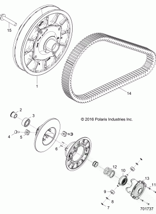 DRIVE TRAIN SECONDARY CLUTCH - Z17VAA87A2 / AB / E87AK / X87AK (701737)