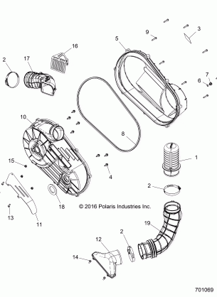 DRIVE TRAIN CLUTCH COVER AND DUCTING - Z17VAE87NK (701069)