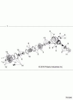 DRIVE TRAIN FRONT GEARCASE INTERNALS (IF BUILT AFTER 8 / 29 / 16) - Z17VBE87AB / AK / AM / LK (701245)