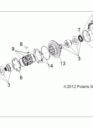 DRIVE TRAIN FRONT GEARCASE INTERNALS (IF BUILT BEFORE 8 / 29 / 16) - Z17VBA87A2 (49RGRTRANSINTL13900XP)