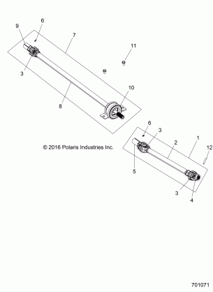 DRIVE TRAIN FRONT PROP SHAFT - Z17VBA87A2 / E87AB / AK / AM / LK (701071)