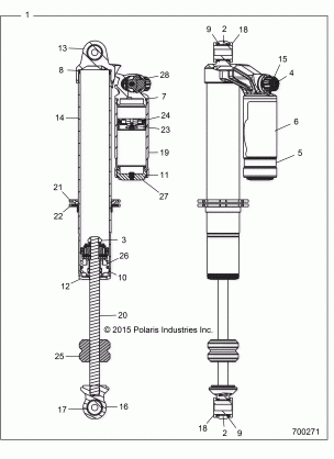 SUSPENSION FRONT SHOCK INTERNALS - Z17VBE99AR / AL / AE (700271)