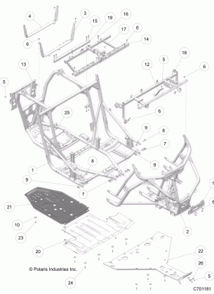 CHASSIS MAIN FRAME AND SKID PLATES - Z17VDR99AZ (C701181)