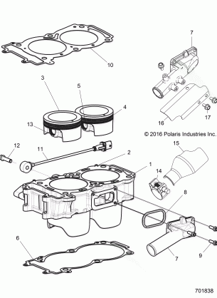 ENGINE CYLINDER AND PISTON - Z17VDE92AK / AM / LK / AB (701838)