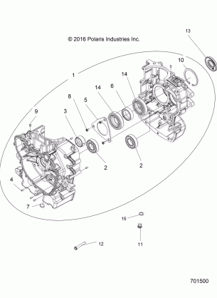 ENGINE CRANKCASE - R17RNA57A1 / A9 / EAM (701500)