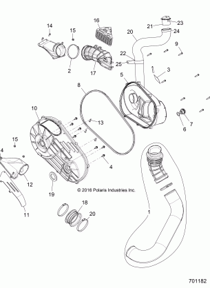 DRIVE TRAIN CLUTCH COVER AND DUCTING - Z17VDE99NM (701182)