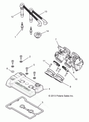 ENGINE THROTTLE BODY AND VALVE COVER - Z17VFE99NM (49RGRTHROTTLEBODY14RZR1000)