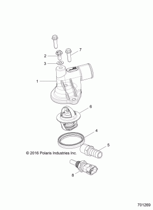 ENGINE THERMOSTAT and COVER - Z17VHA57A2 / E57AU (701269)