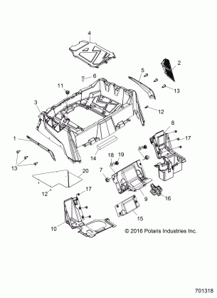 BODY REAR RACK AND FENDERS - Z17VHA57FJ (701318)