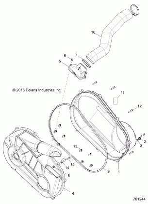 DRIVE TRAIN CLUTCH COVER and DUCTING - Z17VJE57AR (701244)