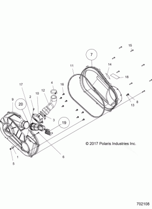 DRIVE TRAIN CLUTCH COVER and DUCTING - R18RCA57A1 / A4 / B4 / B1 (702108