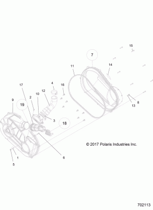 DRIVE TRAIN CLUTCH COVER and DUCTING - R18RNE57NV (702113)